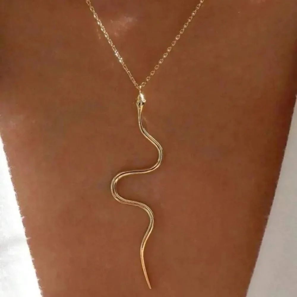 3for$20 1pc New Fashion Simple Snake Pendant Necklace For Women
